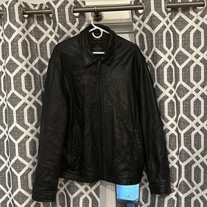 Nautica black leather jacket